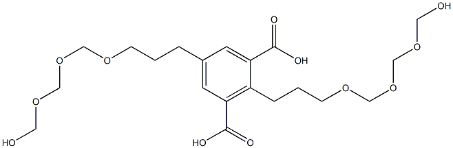 2,5-Bis(9-hydroxy-4,6,8-trioxanonan-1-yl)isophthalic acid Struktur