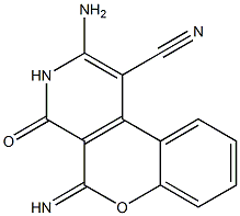 3,4-Dihydro-2-amino-5-imino-4-oxo-5H-[1]benzopyrano[3,4-c]pyridine-1-carbonitrile Struktur