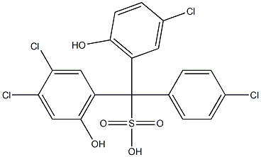 (4-Chlorophenyl)(3-chloro-6-hydroxyphenyl)(3,4-dichloro-6-hydroxyphenyl)methanesulfonic acid Struktur