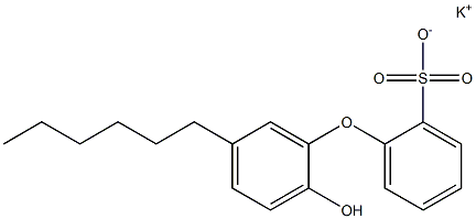 2'-Hydroxy-5'-hexyl[oxybisbenzene]-2-sulfonic acid potassium salt Struktur