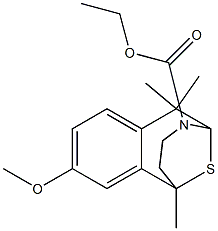 2,6-Epithio-3-ethoxycarbonyl-1,2,3,4,5,6-hexahydro-8-methoxy-1,1,6-trimethyl-3-benzazocine Struktur