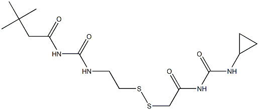 1-(3,3-Dimethylbutyryl)-3-[2-[[(3-cyclopropylureido)carbonylmethyl]dithio]ethyl]urea Struktur