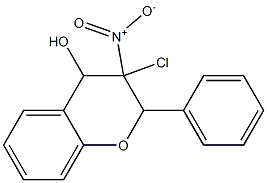 3-Chloro-3,4-dihydro-4-hydroxy-3-nitro-2-(phenyl)-2H-1-benzopyran Struktur