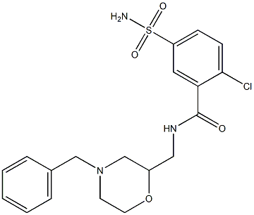 N-(4-Benzylmorpholin-2-ylmethyl)-5-aminosulfonyl-2-chlorobenzamide Struktur