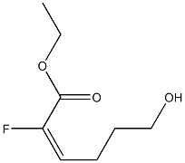 (E)-2-Fluoro-6-hydroxy-2-hexenoic acid ethyl ester Struktur