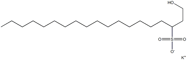 1-Hydroxynonadecane-3-sulfonic acid potassium salt Struktur