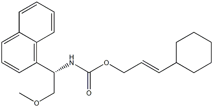 N-[(S)-2-Methoxy-1-(1-naphtyl)ethyl]carbamic acid (E)-3-cyclohexylallyl ester Struktur