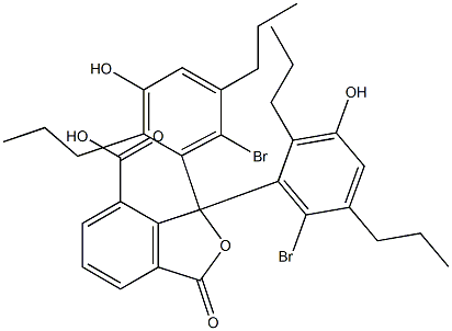 1,1-Bis(6-bromo-3-hydroxy-2,5-dipropylphenyl)-1,3-dihydro-3-oxoisobenzofuran-7-carboxylic acid Struktur