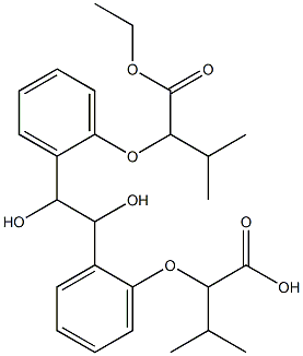 2,2'-[(1,2-Dihydroxyethylene)bis(2,1-phenyleneoxy)]bis(isovaleric acid ethyl) ester Struktur