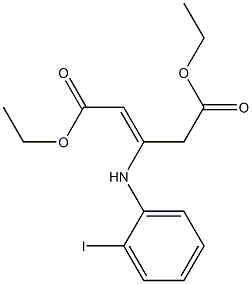 3-(2-Iodophenylamino)-2-pentenedioic acid diethyl ester Struktur