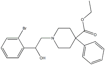 1-[2-Hydroxy-2-(2-bromophenyl)ethyl]-4-phenylpiperidine-4-carboxylic acid ethyl ester Struktur