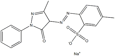 5-Methyl-2-(3-methyl-5-oxo-1-phenyl-2-pyrazolin-4-ylazo)benzenesulfonic acid sodium salt Struktur