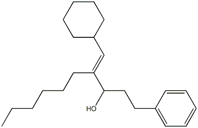 (E)-1-Cyclohexyl-2-hexyl-5-phenyl-1-penten-3-ol Struktur