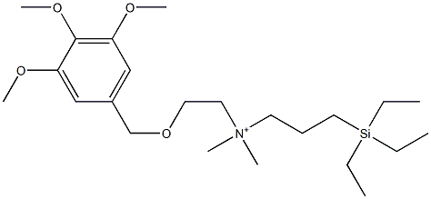 N,N-Dimethyl-3-(triethylsilyl)-N-[2-(3,4,5-trimethoxybenzoxy)ethyl]-1-propanaminium Struktur