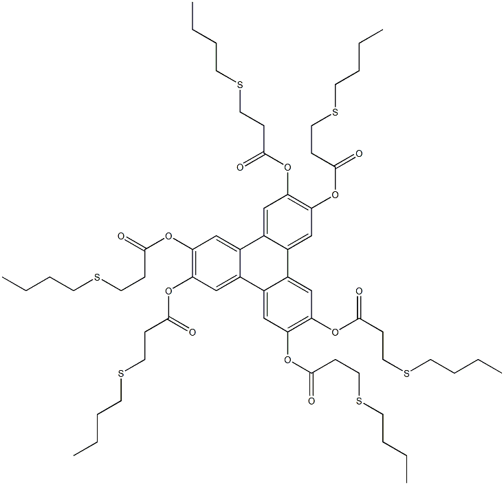 Triphenylene-2,3,6,7,10,11-hexol hexakis[3-(butylthio)propanoate] Struktur