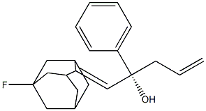 (2R)-1-(5-Fluoroadamantan-2-ylidene)-2-phenyl-4-penten-2-ol Struktur