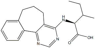 (2S)-2-[[(6,7-Dihydro-5H-benzo[6,7]cyclohepta[1,2-d]pyrimidin)-4-yl]amino]-3-methylvaleric acid Struktur