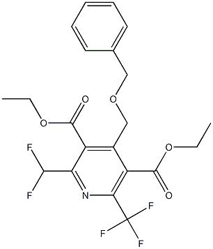 2-Difluoromethyl-6-(trifluoromethyl)-4-benzyloxymethylpyridine-3,5-dicarboxylic acid diethyl ester Struktur