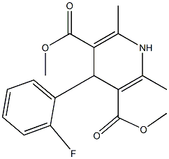 2,6-Dimethyl-4-(2-fluorophenyl)-1,4-dihydro-3,5-pyridinedicarboxylic acid dimethyl ester Struktur