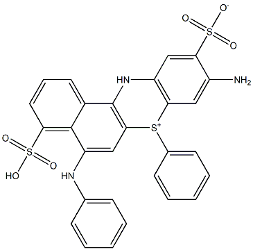 9-Amino-7-phenyl-5-(phenylamino)-4-sulfo-10-sulfonato-12H-benzo[a]phenothiazin-7-ium Struktur