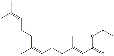 (6Z)-3,7,11-Trimethyl-2,6,10-dodecatrienoic acid ethyl ester Struktur