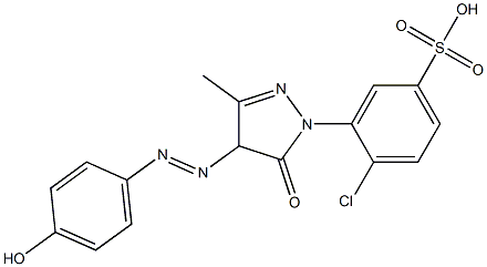 4-Chloro-3-[4-(4-hydroxyphenylazo)-3-methyl-5-oxo-2-pyrazolin-1-yl]benzenesulfonic acid Struktur