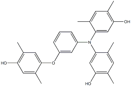 N,N-Bis(5-hydroxy-2,4-dimethylphenyl)-3-(4-hydroxy-2,5-dimethylphenoxy)benzenamine Struktur