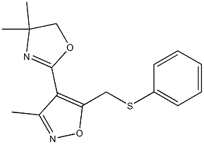 3-Methyl-4-(4,4-dimethyl-2-oxazolin-2-yl)-5-[(phenylthio)methyl]isoxazole Struktur