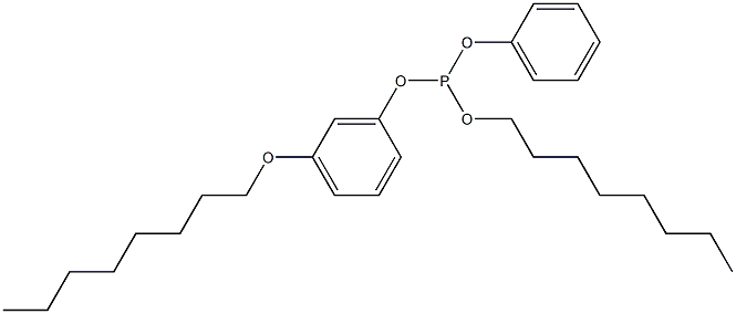 Phosphorous acid 5-(octyloxy)octyldiphenyl ester Struktur