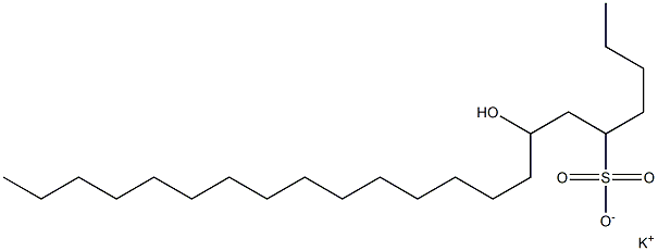 7-Hydroxydocosane-5-sulfonic acid potassium salt Struktur