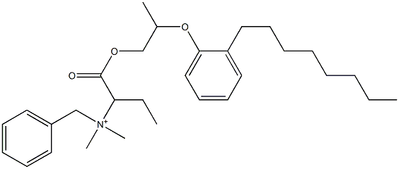 N,N-Dimethyl-N-benzyl-N-[1-[[2-(2-octylphenyloxy)propyl]oxycarbonyl]propyl]aminium Struktur