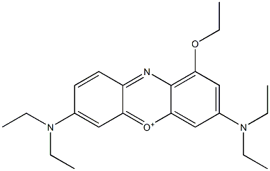 3,7-Bis(diethylamino)-1-ethoxyphenoxazin-5-ium Struktur