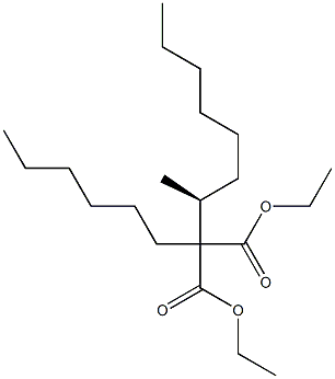 (-)-2-Hexyl-2-[(S)-1-methylheptyl]malonic acid diethyl ester Struktur