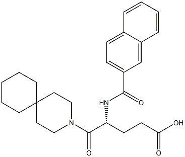 (R)-4-(2-Naphthoylamino)-5-oxo-5-(3-azaspiro[5.5]undecan-3-yl)valeric acid Struktur