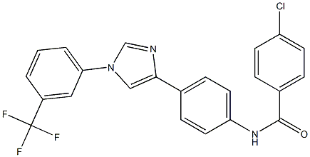 4-Chloro-N-[4-[1-[3-(trifluoromethyl)phenyl]-1H-imidazol-4-yl]phenyl]benzamide Struktur