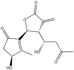 (4R,5S)-Dihydro-3-methylene-4-[(S)-1-hydroxy-3-oxobutyl]-5-[(S)-3-hydroxy-2-methyl-5-oxo-1-cyclopentenyl]furan-2(3H)-one Struktur