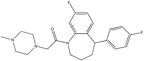 2,3,4,5-Tetrahydro-8-fluoro-5-(4-fluorophenyl)-1-[(4-methyl-1-piperazinyl)acetyl]-1H-1-benzazepine Struktur