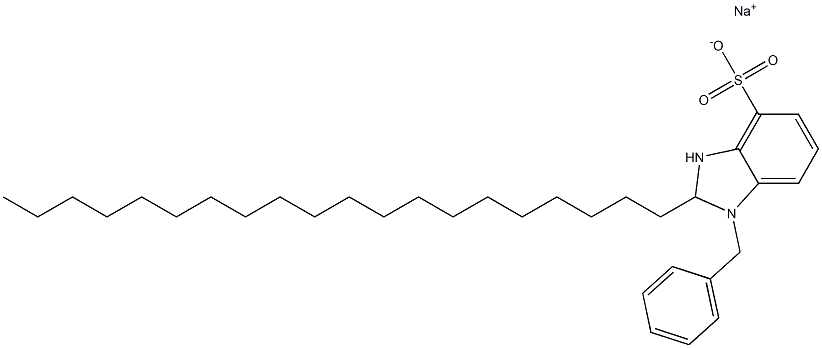 1-Benzyl-2,3-dihydro-2-icosyl-1H-benzimidazole-4-sulfonic acid sodium salt Struktur