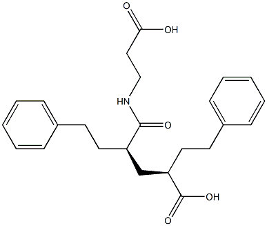 (2R,4R)-2,4-Bis(2-phenylethyl)-5-oxo-6-azanonanedioic acid Struktur