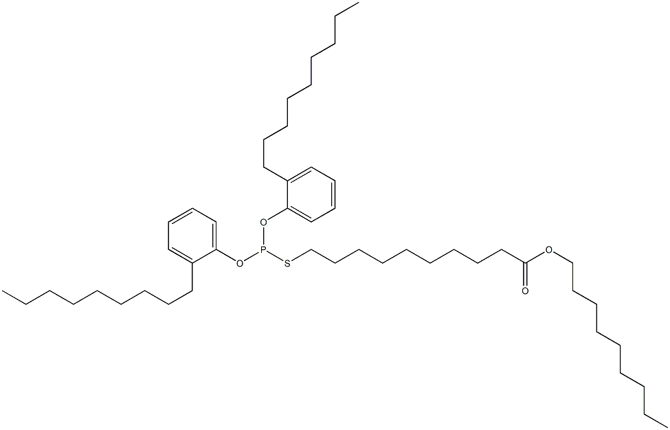 Thiophosphorous acid O,O-bis(2-nonylphenyl)S-(10-nonyloxy-10-oxodecyl) ester Struktur