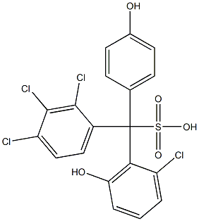 (2-Chloro-6-hydroxyphenyl)(2,3,4-trichlorophenyl)(4-hydroxyphenyl)methanesulfonic acid Struktur