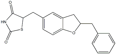 5-[2-Benzyl-2,3-dihydrobenzofuran-5-ylmethyl]thiazolidine-2,4-dione Struktur