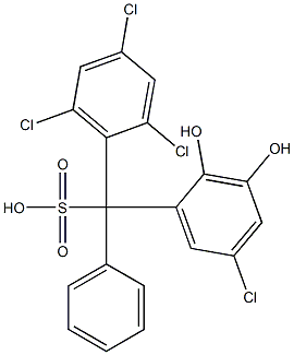 (5-Chloro-2,3-dihydroxyphenyl)(2,4,6-trichlorophenyl)phenylmethanesulfonic acid Struktur