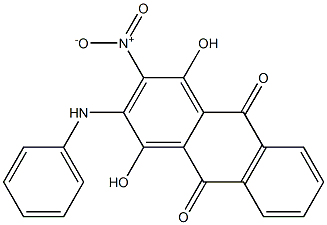 2-Anilino-1,4-dihydroxy-3-nitroanthraquinone Struktur