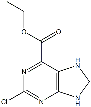 2-Chloro-8,9-dihydro-7H-purine-6-carboxylic acid ethyl ester Struktur