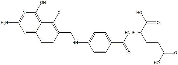 N-[4-[(2-Amino-4-hydroxy-5-chloroquinazolin-6-ylmethyl)amino]benzoyl]-L-glutamic acid Struktur