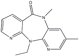 3,5-Dimethyl-11-ethyl-5,11-dihydro-6H-dipyrido[3,2-b:2',3'-e][1,4]diazepine-6-one Struktur