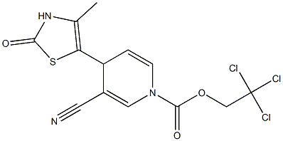 4-Methyl-5-[[1,4-dihydro-1-(2,2,2-trichloroethoxycarbonyl)-3-cyanopyridin]-4-yl]thiazol-2(3H)-one Struktur