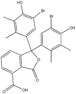 1,1-Bis(5-bromo-4-hydroxy-2,3-dimethylphenyl)-1,3-dihydro-3-oxoisobenzofuran-4-carboxylic acid Struktur