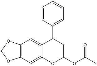 7,8-Dihydro-8-phenyl-6H-1,3-dioxolo[4,5-g][1]benzopyran-6-ol acetate Struktur